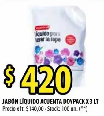 Punto Mayorista Acuenta Jabón Líquido Doypack x 3 Lt oferta