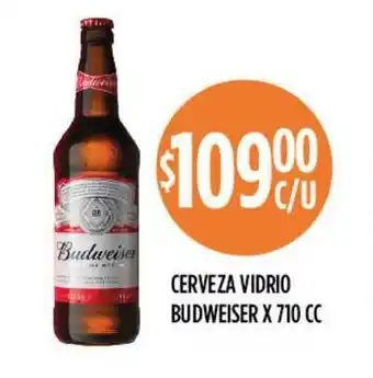 Supermercados Toledo Budweiser Vidrio Cerveza x 710cc oferta