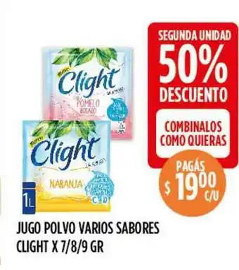 Supermercados Toledo Clight Jugo Polvo Varios Sabores x 7/8/9gr oferta