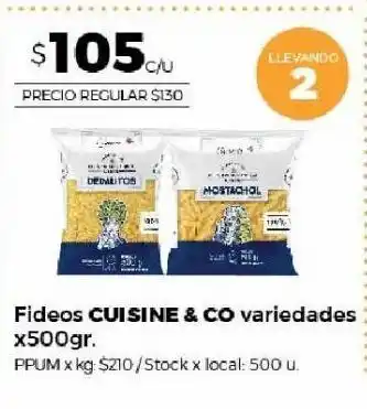 Disco Fideos cuisine & co variedades x 500g oferta
