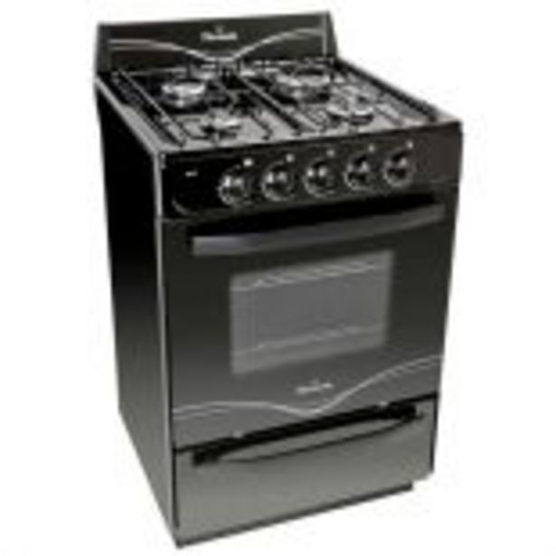 Novogar Cocina negra 56cm 4 hornallas fácil limpieza florencia oferta