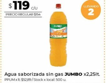 Disco Agua saborizada sin gas jumbo x 2,25l oferta