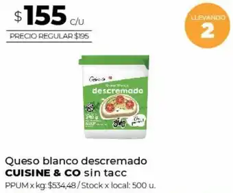 Disco Queso blanco descremado cuisine & co oferta