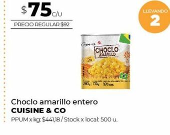 Disco Choclo amarillo entero cuisine & co oferta