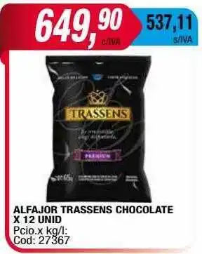 Maxiconsumo Alfajor Trassens Chocolate oferta