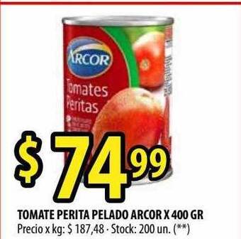 Punto Mayorista Tomate Perita Pelado Arcor oferta
