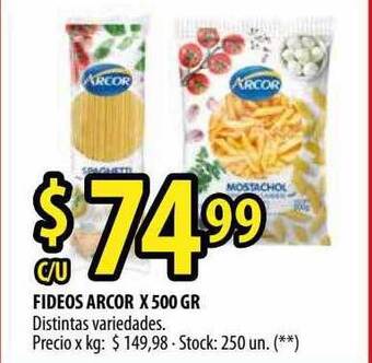 Punto Mayorista Fideos Arcor oferta