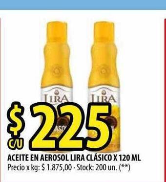 Punto Mayorista Aceite En Aerosol Lira Clásico oferta