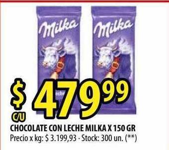 Punto Mayorista Chocolate Con Leche Milka oferta