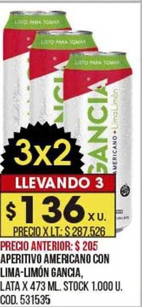 Coto Aperitivo Americano Con Lima-limón Gancia oferta