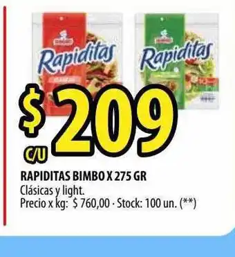 Punto Mayorista Rapiditas Bimbo oferta