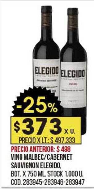 Coto Vino Malbec Cabernet Sauvignon Elegido oferta