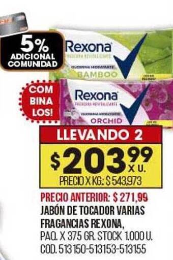 Coto Jabón De Tocador Varias Fragancias Rexona oferta