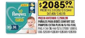 Coto Pañales Para Bebés Confort Sec Pampers Extra Plus oferta