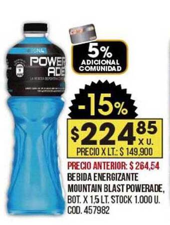 Coto Bebida Energizante Mountain Blast Powerade oferta