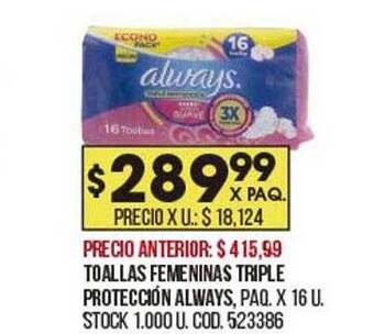 Coto Toallas Femeninas Triple Protección Always oferta