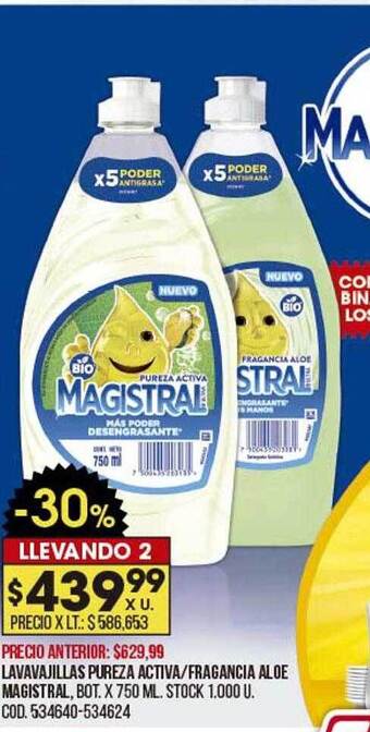 Coto Lavavajillas Pureza Activa Fragancia Aloe Magistral oferta