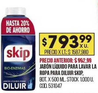 Coto Jabón Líquido Para Lavar La Ropa Para Diluir Skip oferta