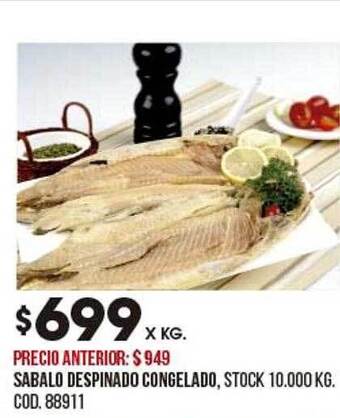 Coto Sabalo Despinado Congelado oferta