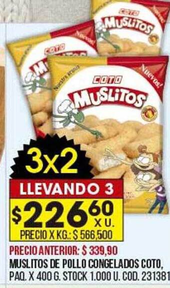 Coto Muslitos De Pollo Congelados Coto oferta