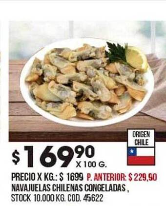Coto Navajuelas Chilenas Congeladas oferta