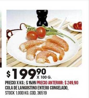 Coto Cola De Langostino Entero Congelado oferta