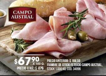 Coto Fiambre De Cerdo Feteado Campo Austral oferta