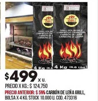 Coto Carbón De Leña Grill Bolsa oferta