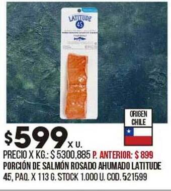 Coto Porción De Salmón Rosado Ahumado Latitude oferta