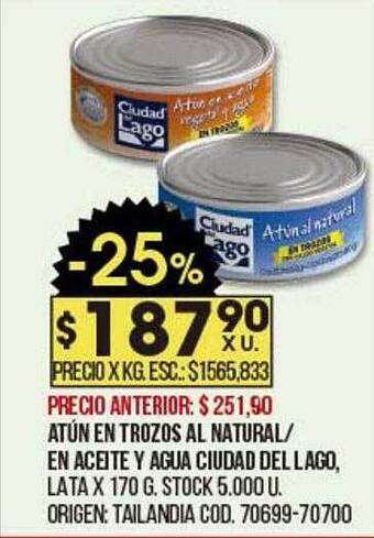 Coto Atún En Trozos Al Natural En Aceite Y Agua Ciudad Del Lago oferta