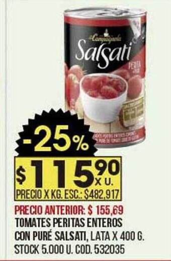 Coto Tomates Peritas Enteros Con Puré Salsati oferta