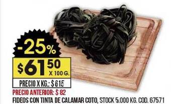 Coto Fideos Con Tinta De Calamar Coto oferta