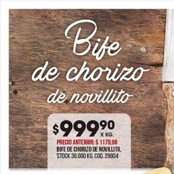 Coto Bife De Chorizo De Novillito oferta