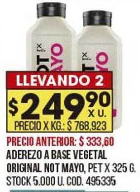 Coto Aderezo A Base Vegetal Original Not Mayo oferta