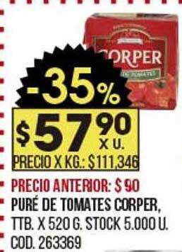 Coto Puré De Tomates Corper oferta