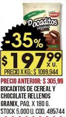 Coto Bocaditos De Cereal Y Chocolate Rellenos Granix oferta