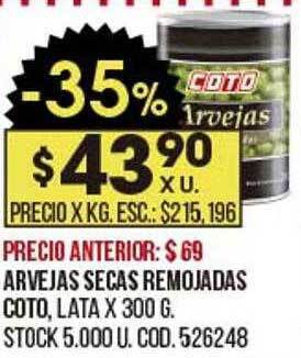 Coto Arvejas Secas Remojadas Coto oferta