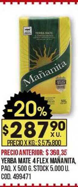 Coto Yerba Mate 4 Flex Mañanita oferta