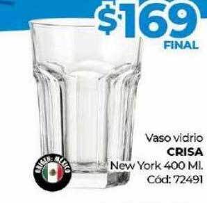 Diarco Vaso Vidrio Crisa New York oferta