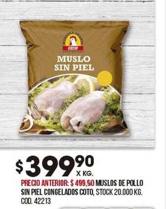 Coto Muslos De Pollo Sin Piel Congelados Coto oferta