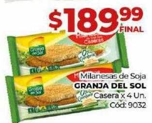 Diarco Milanesas De Soja Granja Del Sol Casera oferta