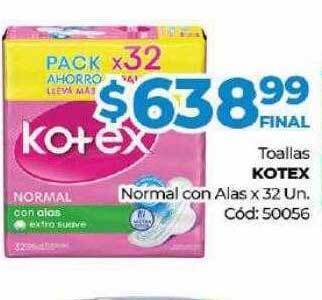 Diarco Toallas Kotex Normal Con Alas oferta