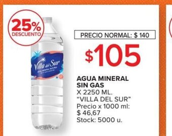 Carrefour Market Villa Del Sur Agua Mineral Sin Gas x 2250 ml oferta
