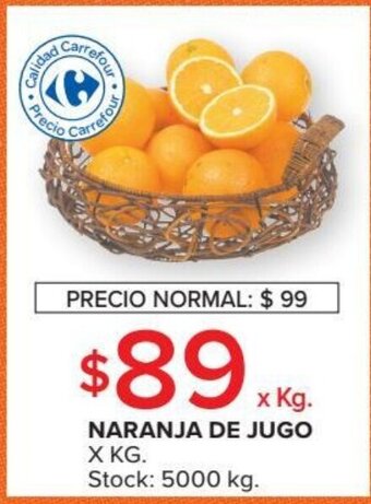 Carrefour Market Naranja De Jugo x kg oferta