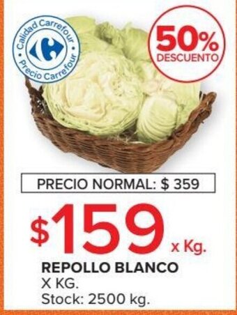 Carrefour Market Repollo Blanco x kg oferta