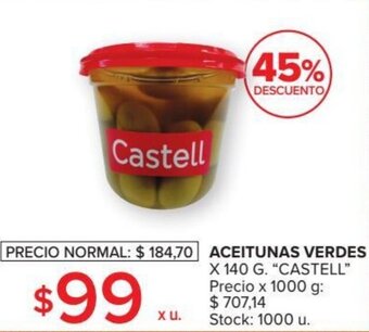 Carrefour Market Castell Aceitunas Verdes x 140g oferta