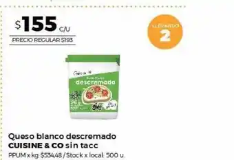 Queso Blanco Descremado Cuisine && Co Sin Tacc