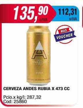 Maxiconsumo Cerveza Andes Rubia oferta