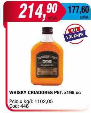 Maxiconsumo Whisky Criadores Pet oferta