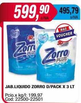 Maxiconsumo Jab Liquido Zorro D Pack oferta